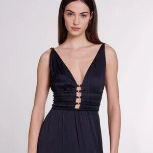 Maje Openwork satin-effect dress in size XS